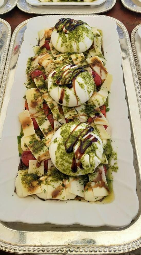 legume grillés et burata